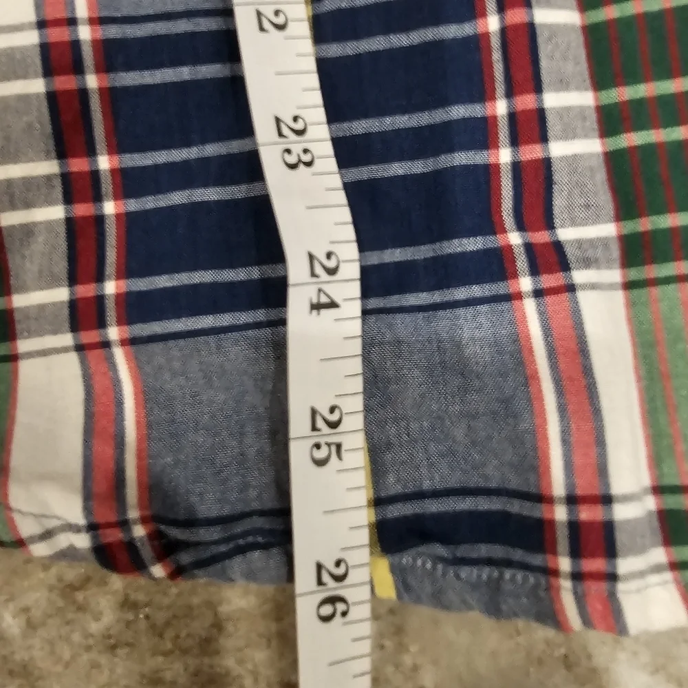 Nautica Jeans Company Boys Plaid Button Up Short Sleeve Shirt Size 16/18 XL
